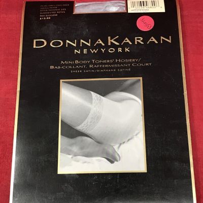 NEW Donna Karan Mini Body Toners Hosiery Pearl Gray SMALL Sheer Satin